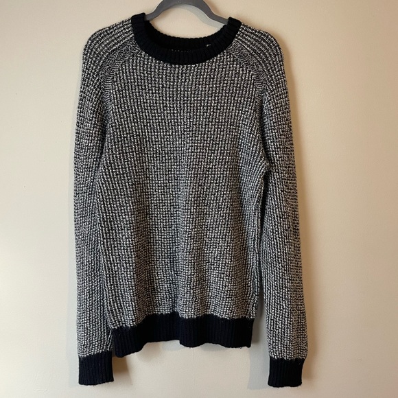 Billy Reid Other - Mens Billy Reid Black White Chunky Knit Textured 100% Alpaca Sweater